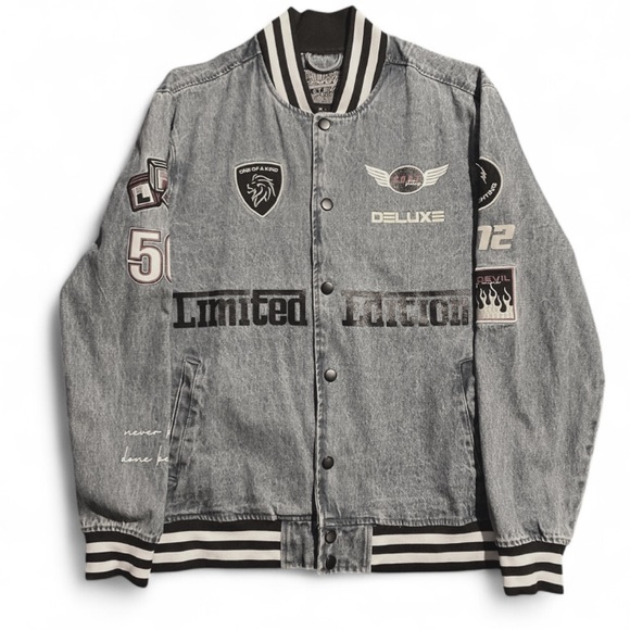 Brooklyn Cloth Other - Brooklyn Cloth Blue Denim Varsity Jacket